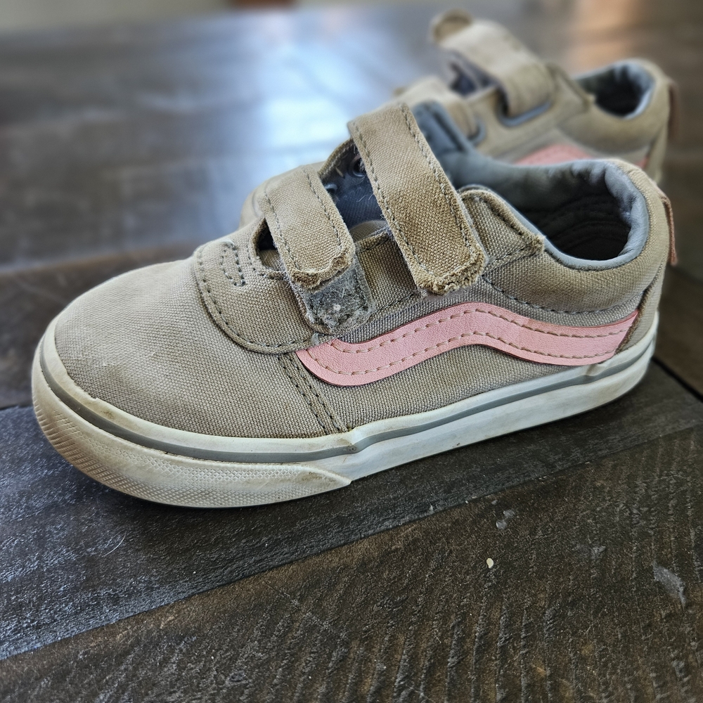 Kids Grey and Pink Vans Toddler Size 8